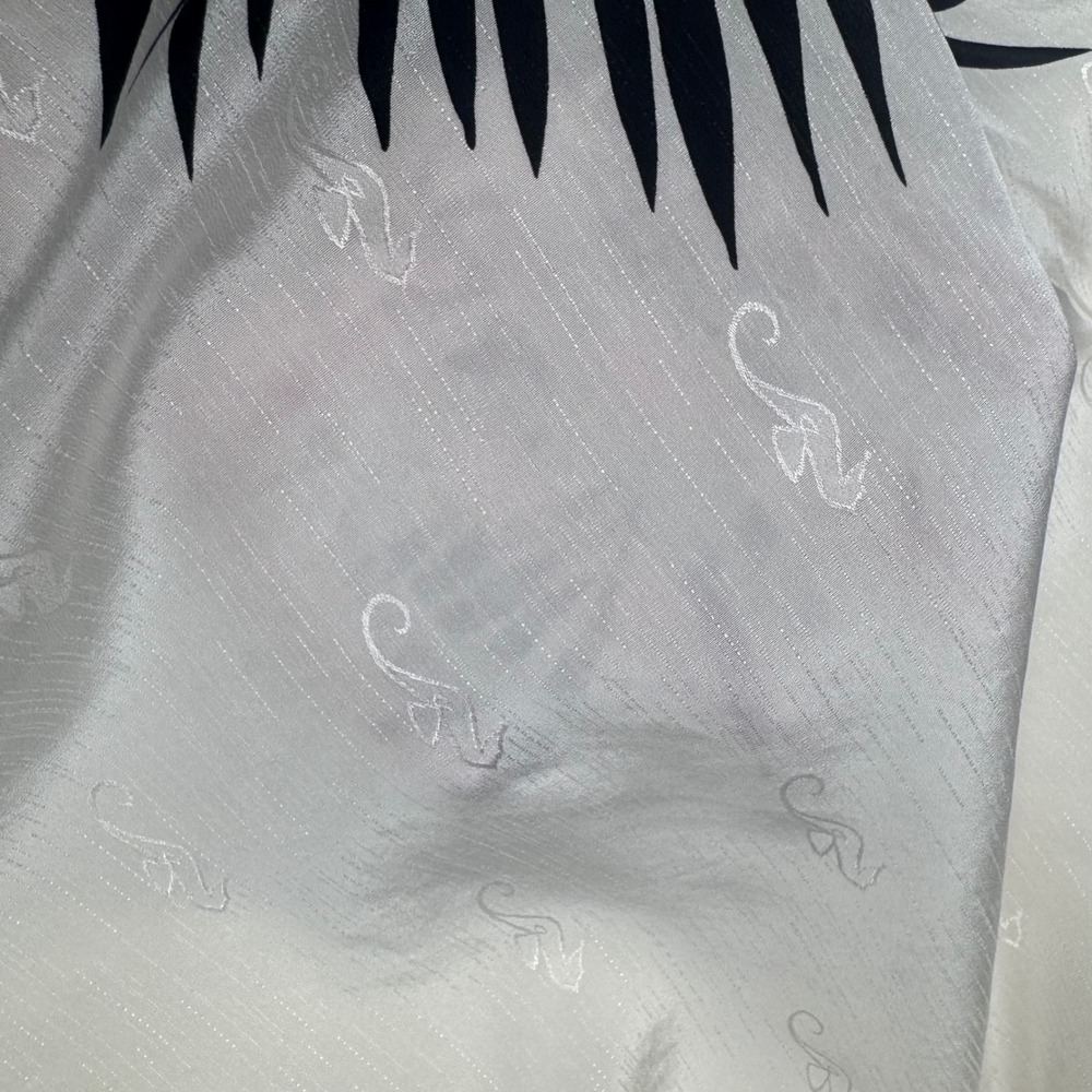 Tori Richard Hawaiian 100% Silk Midi Dress Sz 8 Cream Seahorse Palm Vacation Y2K - Picture 11 of 12